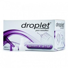 Голки для інсулінових шприц-ручок Droplet 6 мм x 31G, 10 шт.
