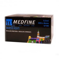 Інсулінові шприци MEDFINE 0,5 мл 8 мм №30 Wellion