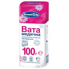 Вата медична нестерильна «Білосніжка» зіг-заг 100 г.